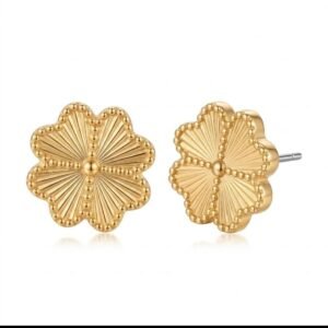 Golden Blossom Stud Earrings